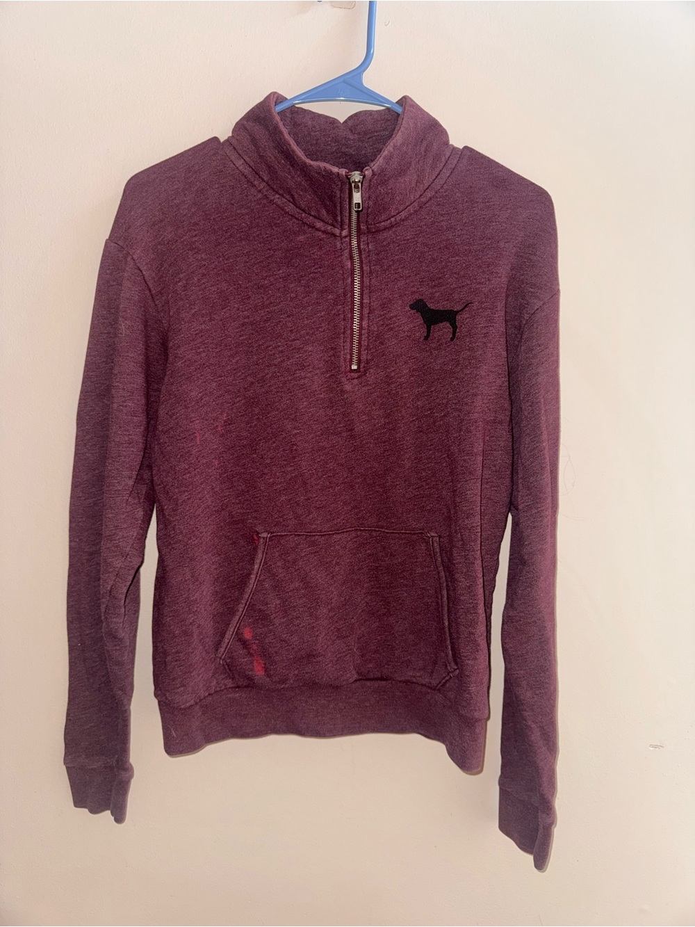 PINK Victoria's Secret Maroon Half-Zip Cozy Sweatshirt